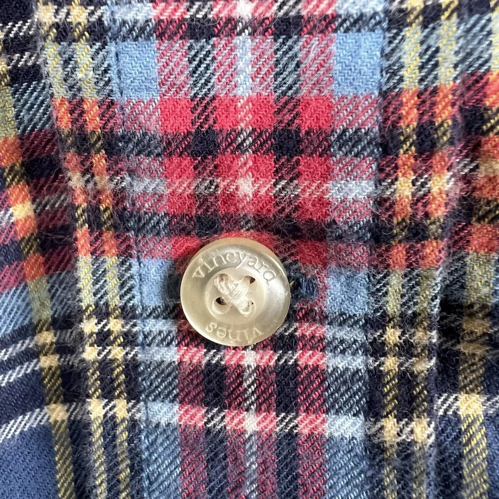Vineyard Vines Mens Murray Long Sleeve Button Down Shirt‎ Small Red Blue Plaid